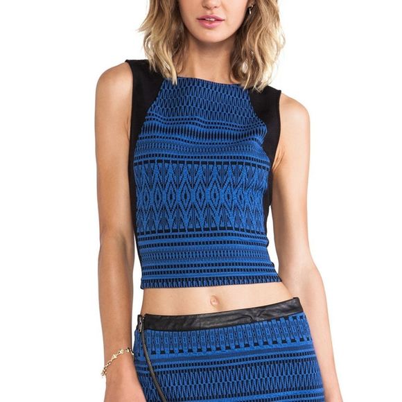 🌹Sanctuary Women's Blue Geo Crop Shell - Picture 5 of 6